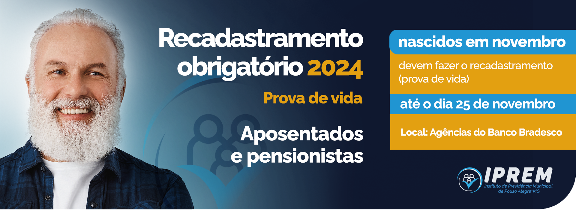 RECADASTRAMENTO ANIVERSARIANTES DE NOVEMBRO