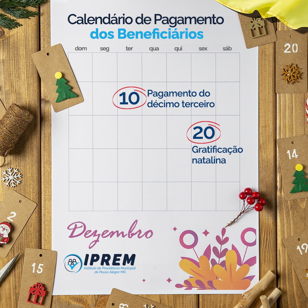 CALENDÁRIO DE PAGAMENTOS BENEFICIÁROS 